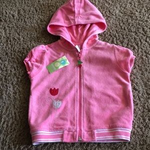 NWT Vintage Gymboree Tip Toe Tulip terry jacket / swimsuit coverup Sz 5